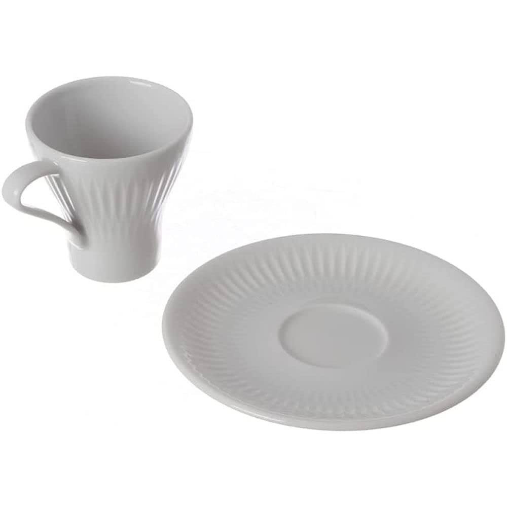 Vista Alegre Porcelain Utopia Set of 4 Espresso Cups and Saucers - Elegant Coffee Cups for Home, Cafe & Gifts - Perfect for Espresso, Cappuccino & Tea Time
