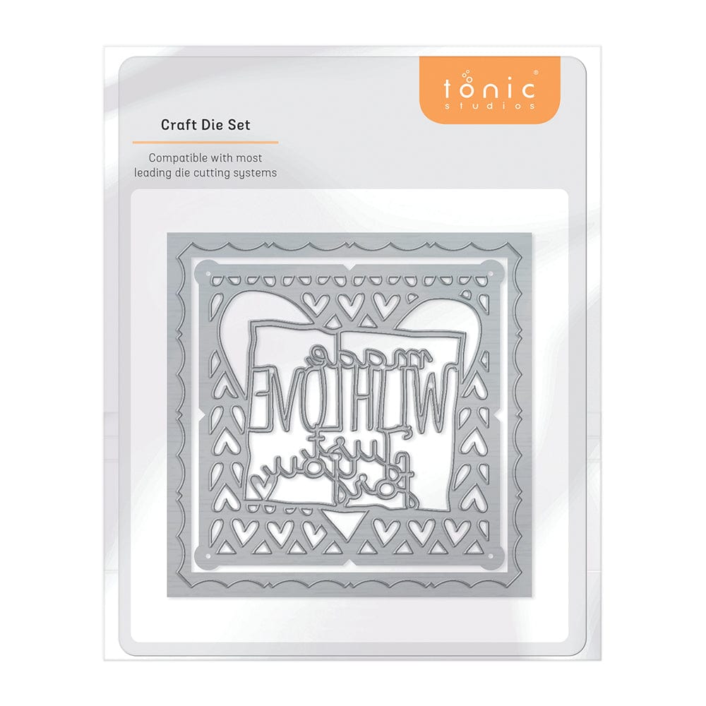 Tonic Studios Made With Love Patchwork Die Set 4422E - Scrapbooking & Card Making Craft Supplies for DIY Greeting Cards & Home Decor