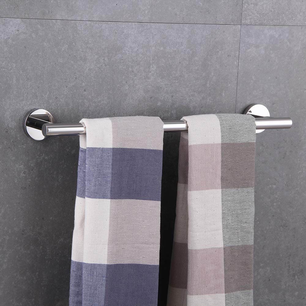 BEIGEEWY 18-Inch Stainless Steel Towel Bar - SUS 304 Wall Mounted Towel Holder for Bathroom - Modern Polished Finish Bath Accessories - Perfect for Showers, Spas & Luxury Home Decor