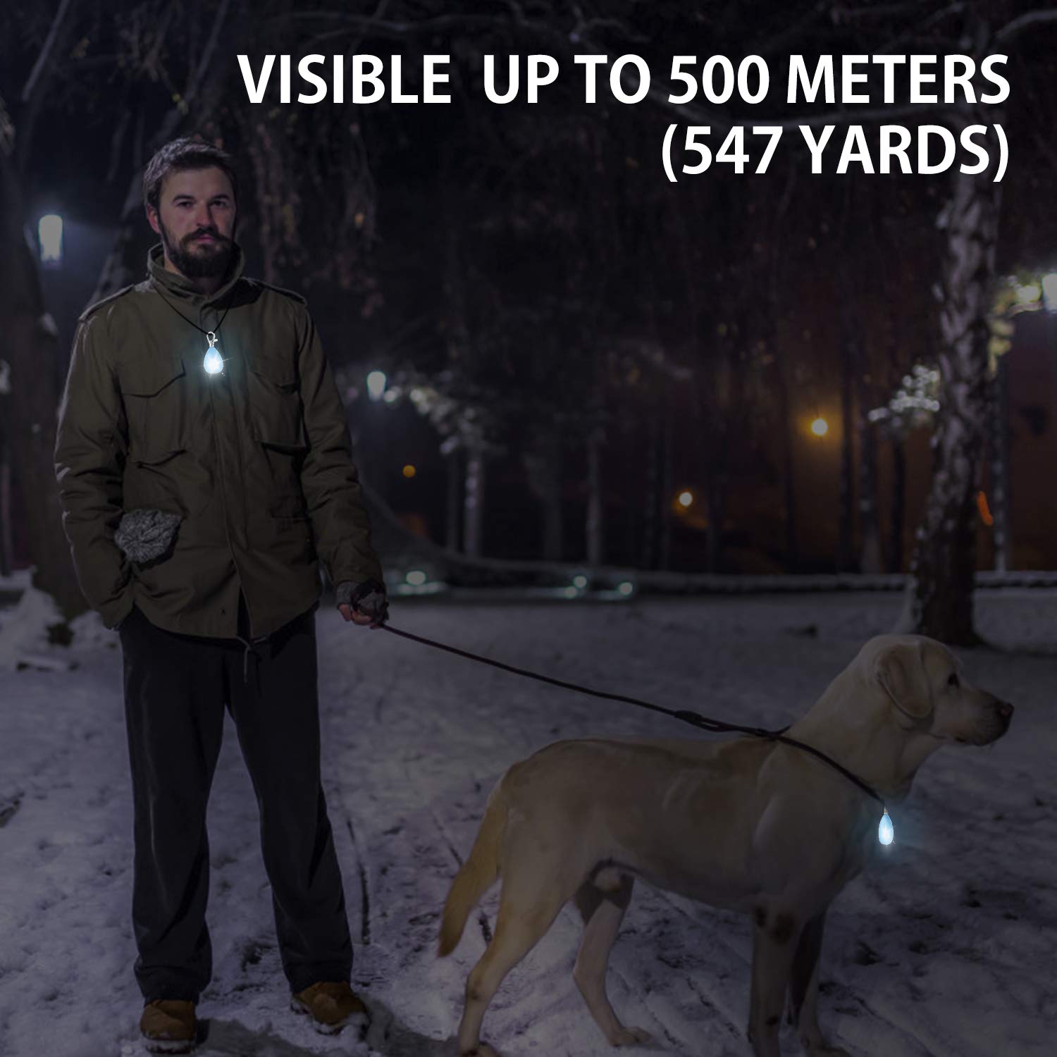 2-Pack Rechargeable LED Dog Collar Light - Waterproof Safety Light with 3 Modes & Multiple Colors - Clip On Collar, Leash or Harness - Perfect for Night Running, Hiking, Camping, Biking & Outdoor Adventures