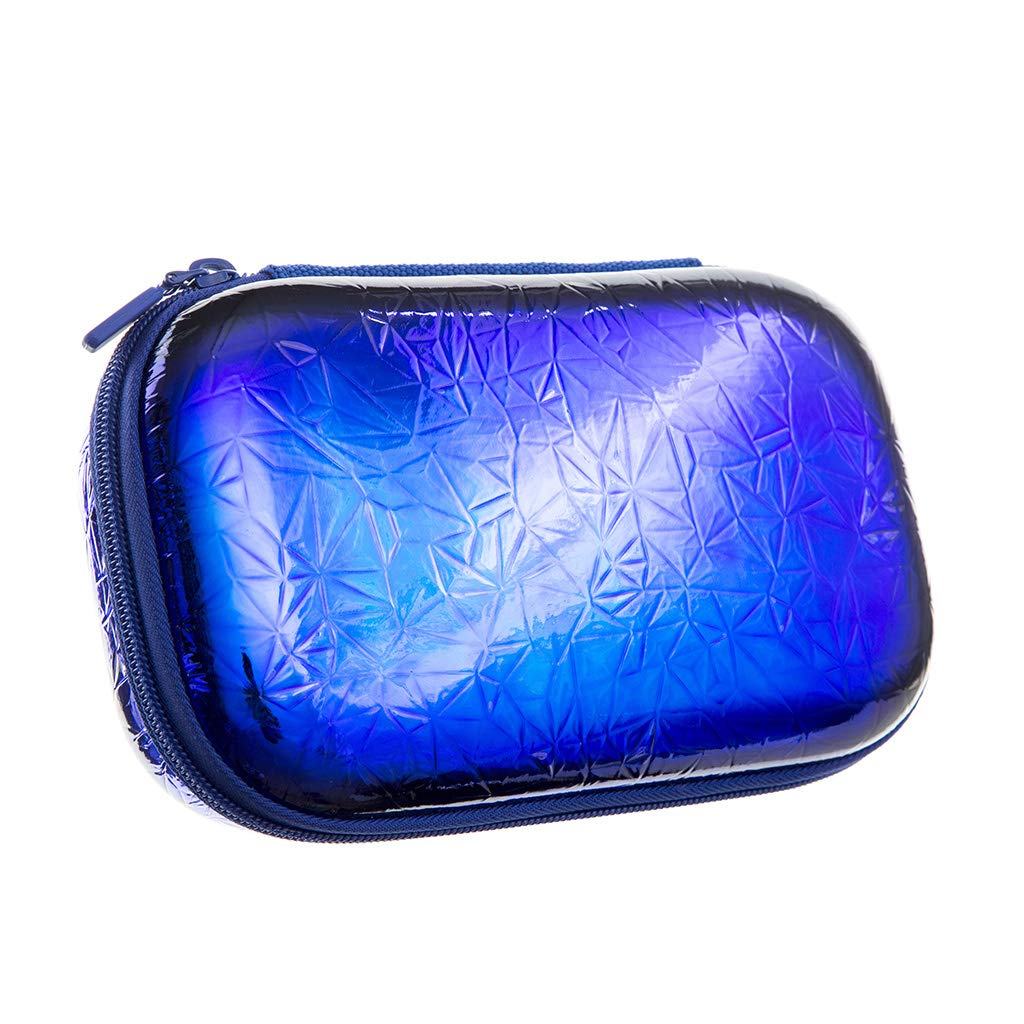 Metallic Pencil Case for School & Office - ZIPIT Blue-Green Storage Box for Pens, Pencils & Art Supplies | Perfect for Students, Teachers & Professionals
