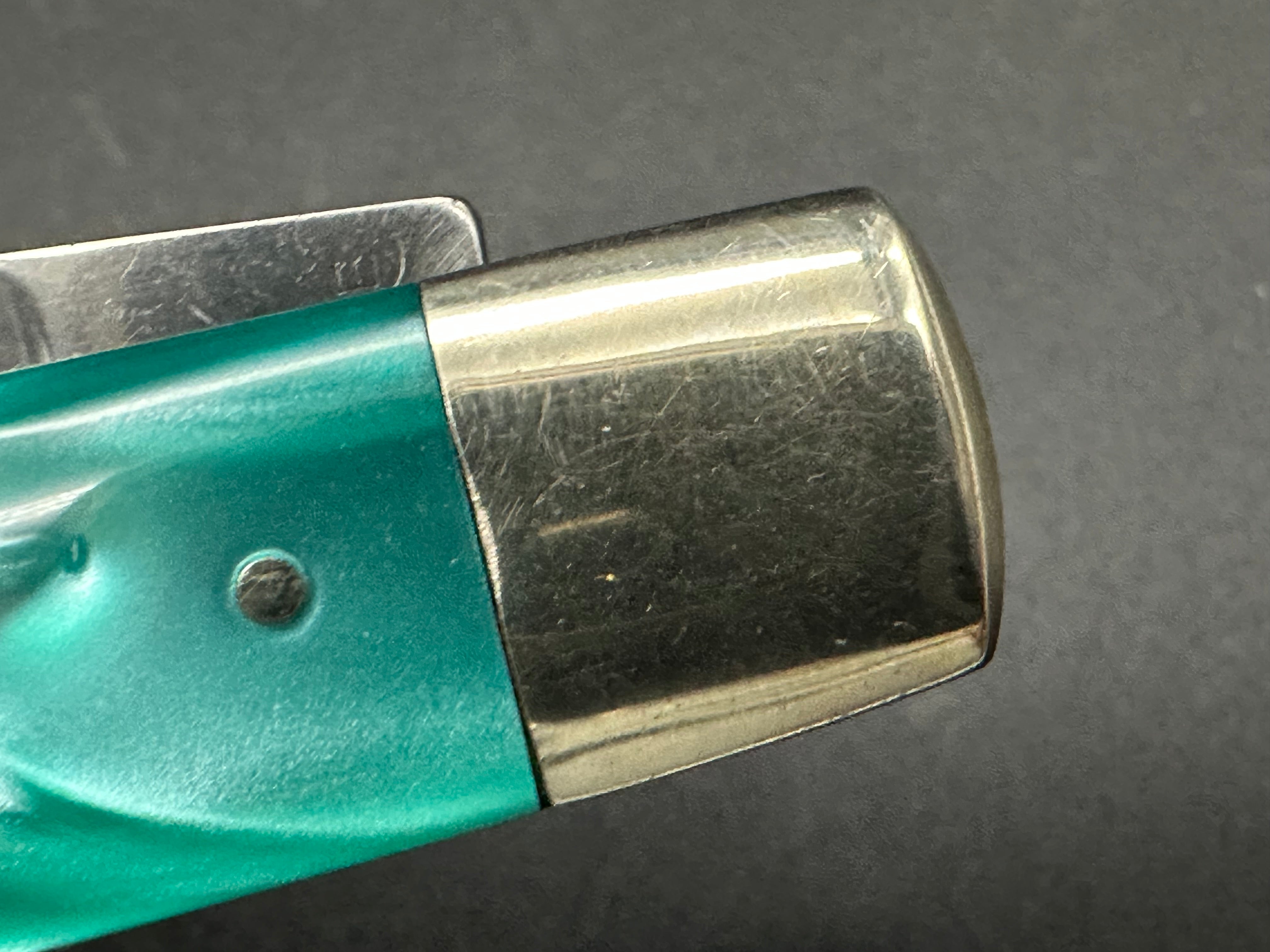 Bulldog Brand Hammer Forged Handmade Knife - Solingen Germany Crafted with Aqua Green Scales | Perfect for Outdoor Adventures, Camping & Survival