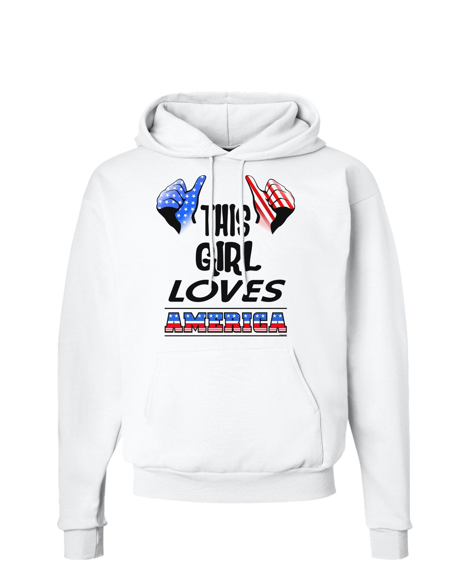 This Girl Loves America Hoodie - Patriotic Women's Pullover Sweatshirt | Comfortable Casual Wear for Everyday, Fourth of July & American Pride Events
