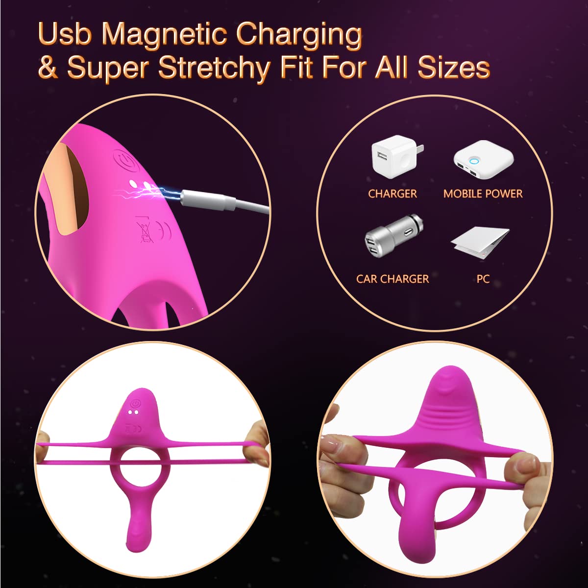 **10-Speed Vibrating Cock Ring with Clitoral Stimulator - Waterproof Medical Silicone Penis Ring for Men & Couples - Purple Adult Sex Toy for Enhanced Pleasure & Intimacy**    *(Perfect for couples foreplay, solo play, and spicing up your bedroom adventures - waterproof for shower & bath use!)*