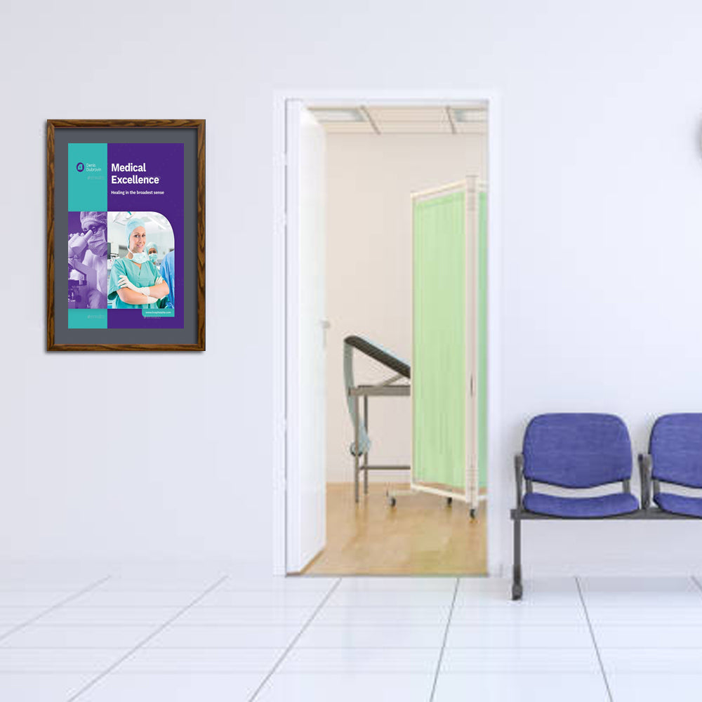 Premium 12x24 Designer Wood Snap Frames for Posters - 4 Wide Matboard Display - Perfect for Art Galleries, Home Decor & Office Presentations