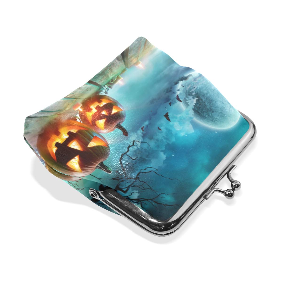 **Halloween Misty Night Pumpkin Lantern Candle - Cute Coin Purse for Women, Retro Money Pouch with Kiss-Lock Buckle, Small Wallet Card & Change Holder - Perfect for Trick-or-Treating, Parties & Costume Accessories**