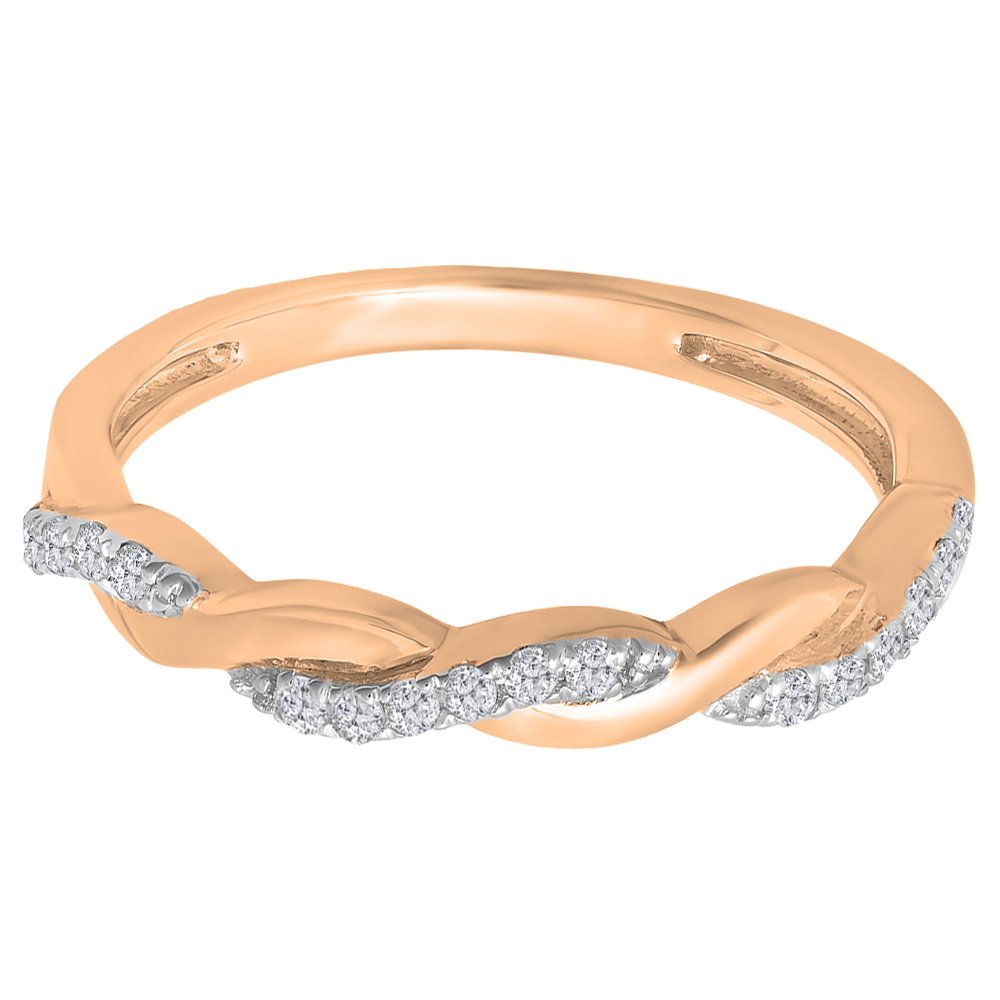 Dazzlingrock 10K White Gold Women's Stackable Wedding Band with 0.15 Carat Round White Diamonds - Perfect for Anniversary Gifts, Bridal Jewelry & Everyday Elegance
