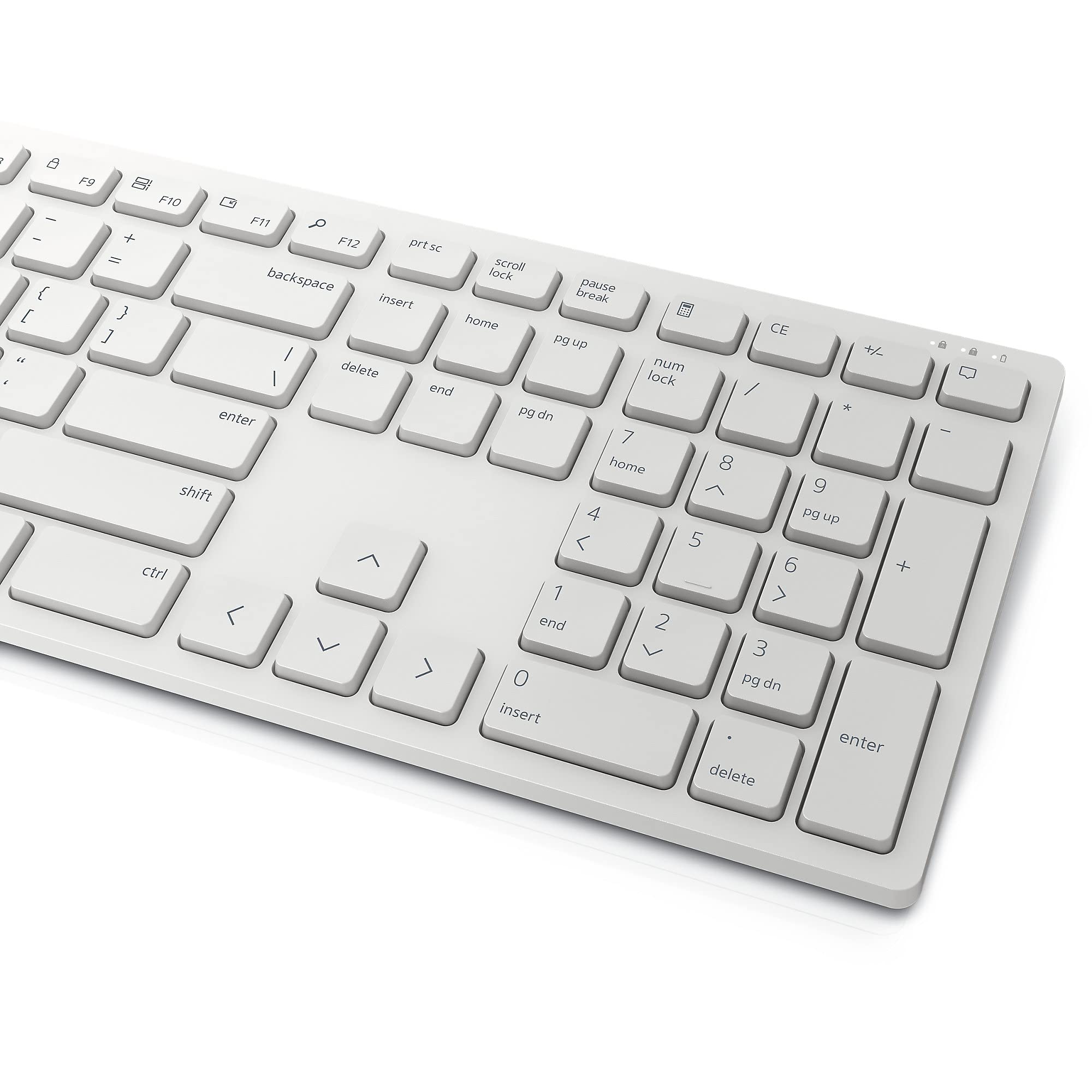Dell KM5221W Wireless Keyboard and Mouse Combo - White | Ergonomic Design for Office & Home Use | Compatible with Windows & Mac