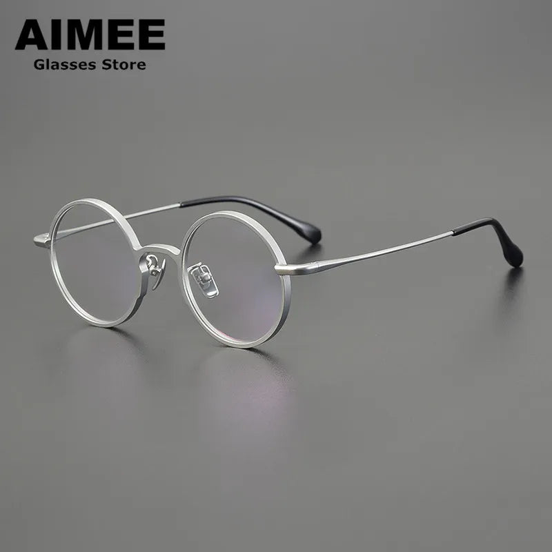 Stylish Unisex Full Rim Round Titanium Eyeglasses Frame 1102 - Lightweight & Durable for Work, Reading & Everyday Wear