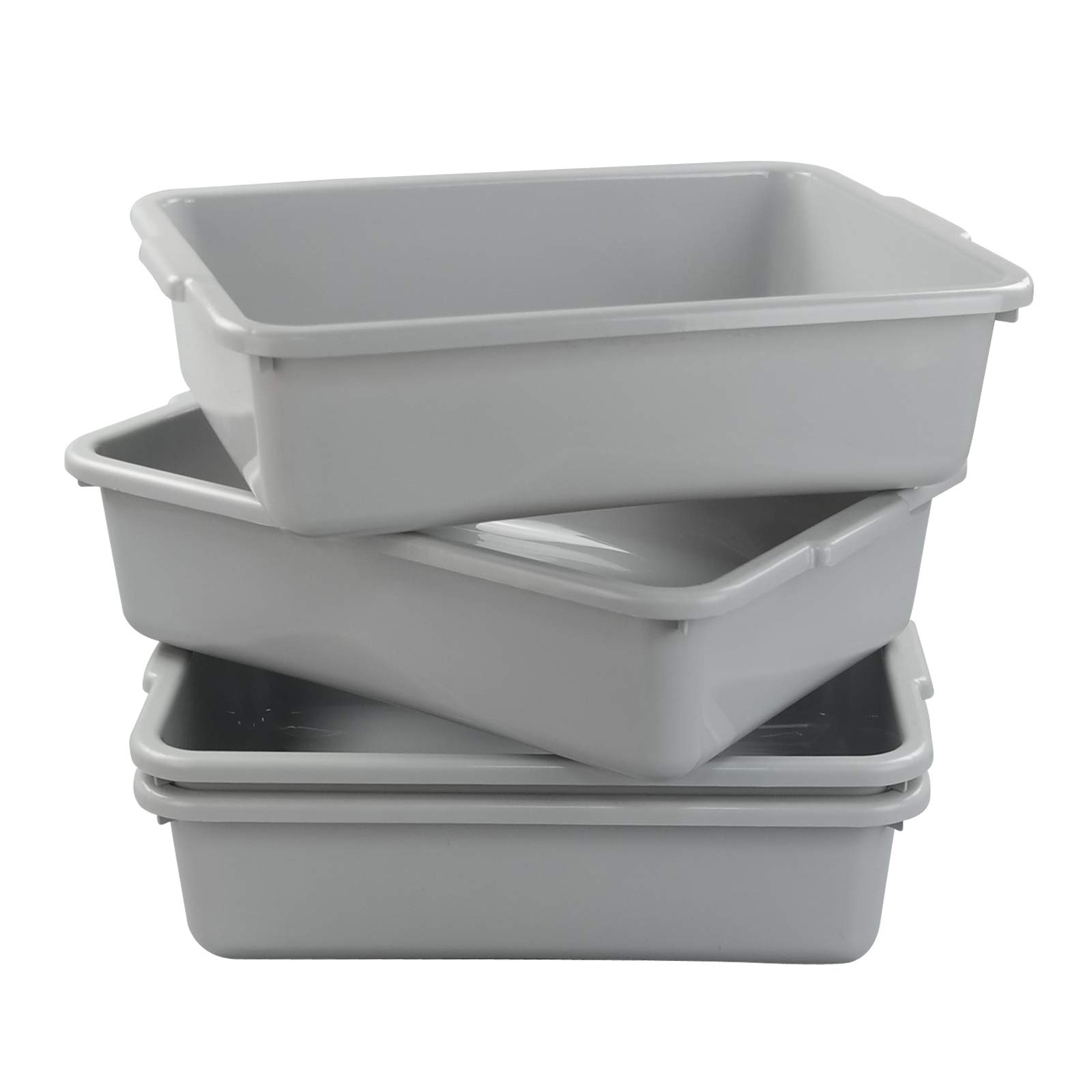 Xyskin 13 L Plastic Commercial Bus Tubs - Heavy Duty Utility Bus Boxes for Restaurant & Kitchen Storage (4-Pack) - Perfect for Food Service, Dishwashing & Organization