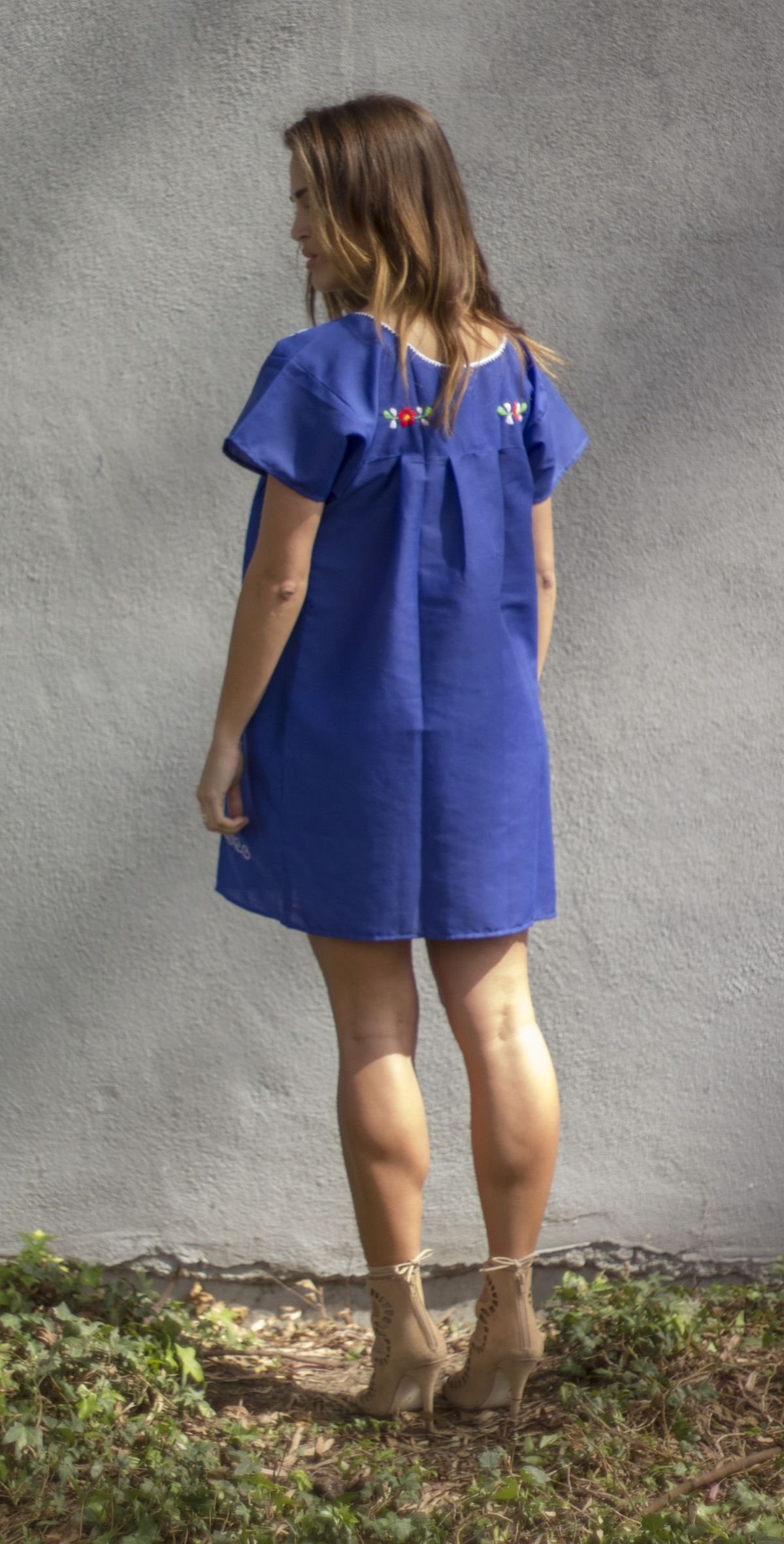 Liliana Cruz Embroidered Mexican Peasant Mini Dress - Floral Embroidery Summer Dress for Women | Perfect for Beach Vacations, Music Festivals & Boho Chic Outfits