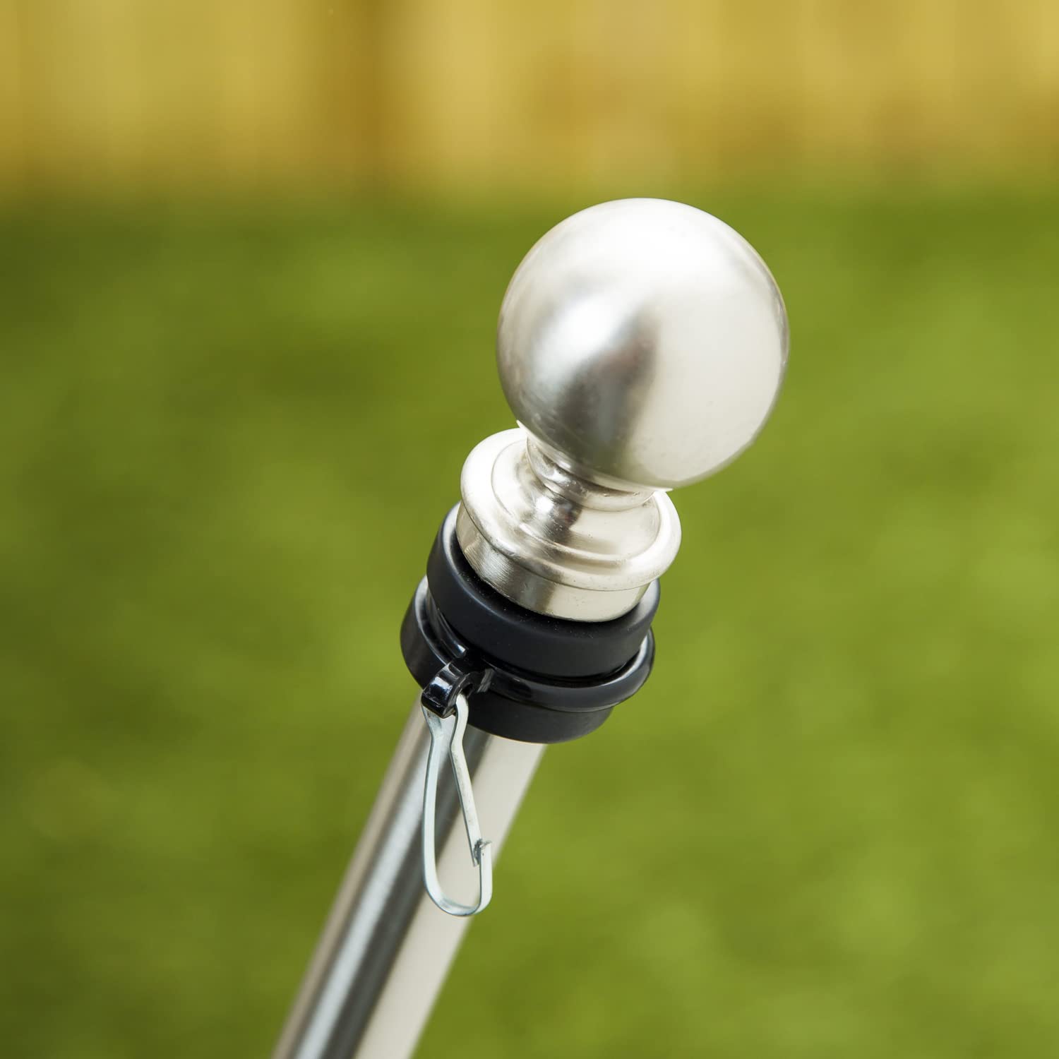 Evergreen Extendable Flag Pole for House and Estate - Weatherproof Iron Construction with Two Ring Clips - Adjusts from 35