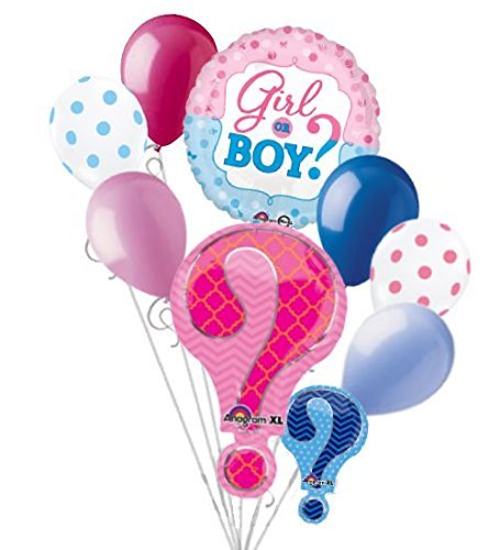 8-Piece Baby Gender Reveal Balloon Bouquet Set - Blue & Pink Balloons for Boy or Girl Gender Reveal Party, Baby Shower Decorations & Games (Perfect for Gender Announcement Parties, Baby Showers, and Celebrations)