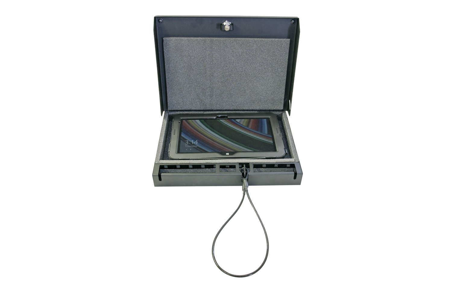 Secure Handgun & Tablet Safe Box - Biometric & Key Lock for Home, Office, and Travel Safety | Protect Firearms & Electronics