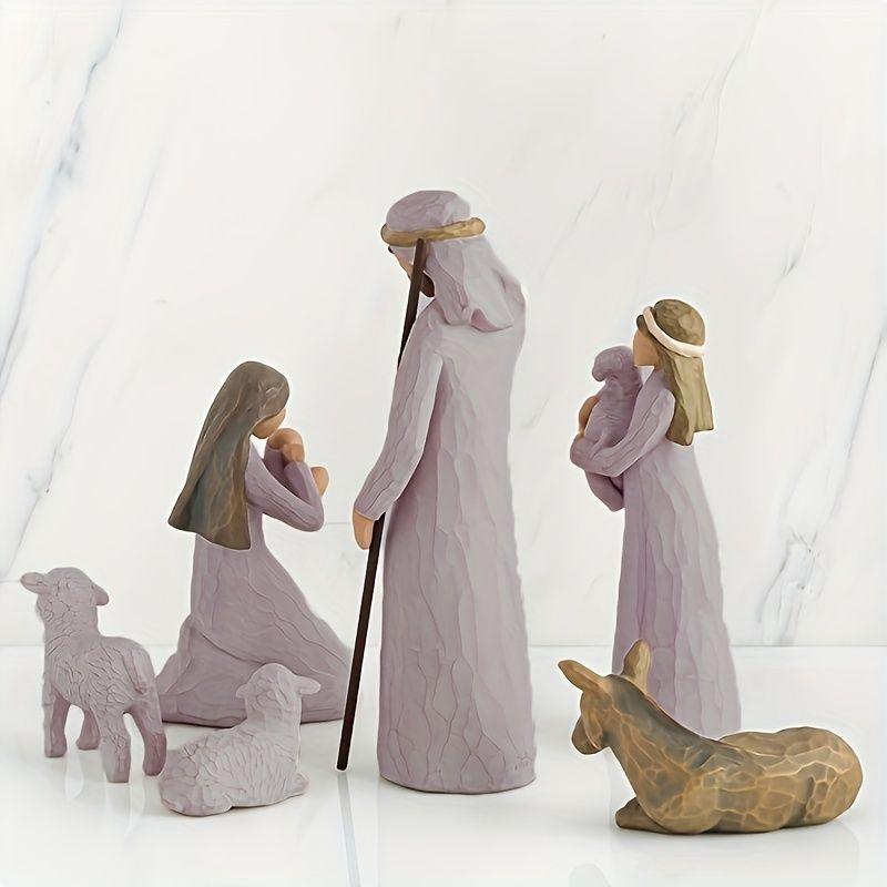 Hand-Painted Nativity Figurine Set - Religious Christmas Decor for Home, Church & Wedding - Unique Holiday Gift for Collectors & Christian Families