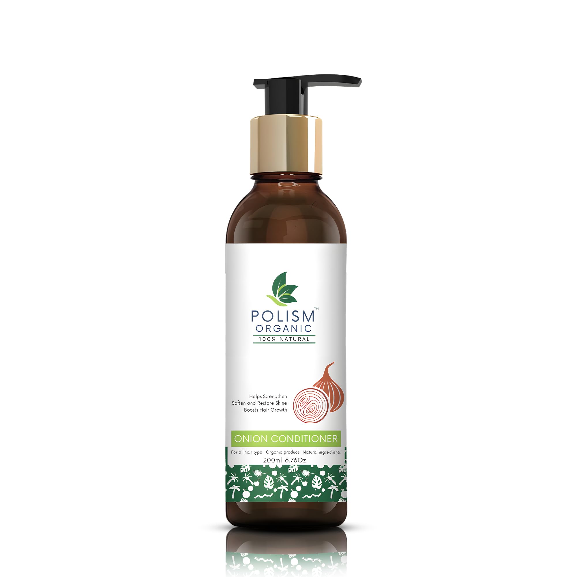 Organic Onion Conditioner for Shiny Straight Hair - 200ml Sulfate Free & Vegan Hair Treatment for Men & Women - All Hair Types - Perfect for Daily Use & Damaged Hair Repair