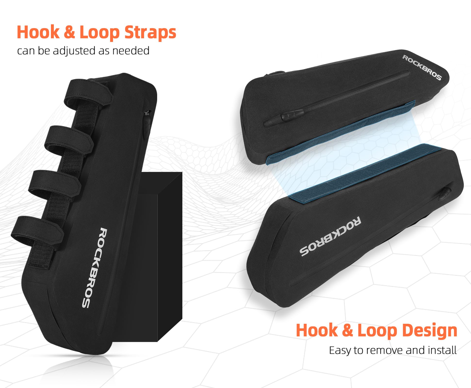 ROCKBROS Waterproof Bike Frame Bag & Top Tube Bag Combo (2-Piece Set) for Super 73, Mountain & Road Bikes - Phone Storage Pouch Cycling Accessories - Perfect for Commuting, Trail Riding & Outdoor Adventures