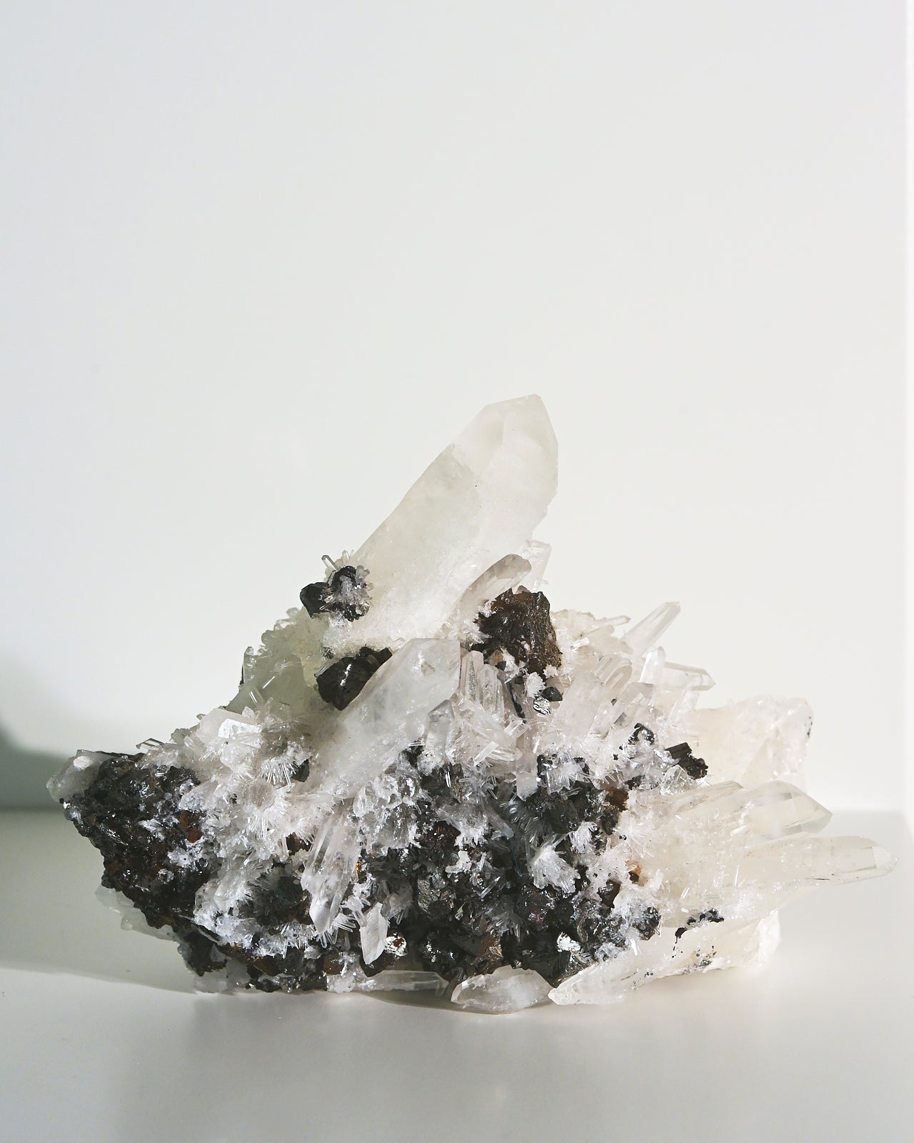 Premium Hubnerite with Quartz Crystal Specimen - 6 Inch Natural Mineral Display for Collectors & Decor | Healing Crystals, Meditation & Feng Shui