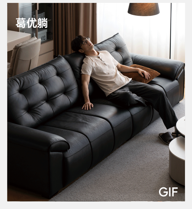 Premium Top Grain Cowhide Leather Sofa - Modern Luxury Living Room Furniture for Comfort & Style - Perfect for Home, Office, and Lounge Spaces