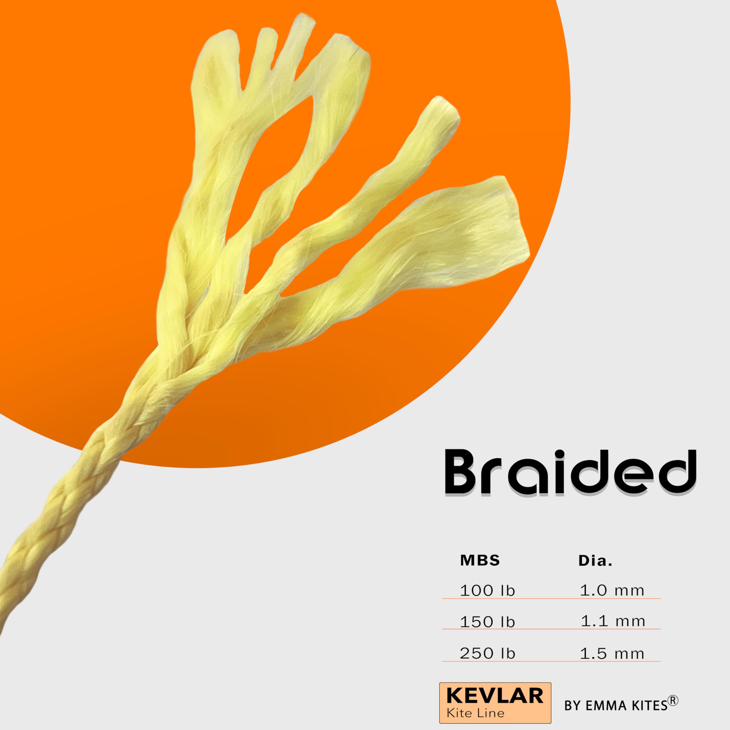 Emma Kites 1000Ft 50Lb Kevlar Kite String - Ultra Strong, Abrasion Resistant, Low Stretch Twisted Line for Kites, Outdoor Activities, Tactical Gear & Survival Equipment | Perfect for Kite Flying, Hiking, Camping, and Emergency Preparedness