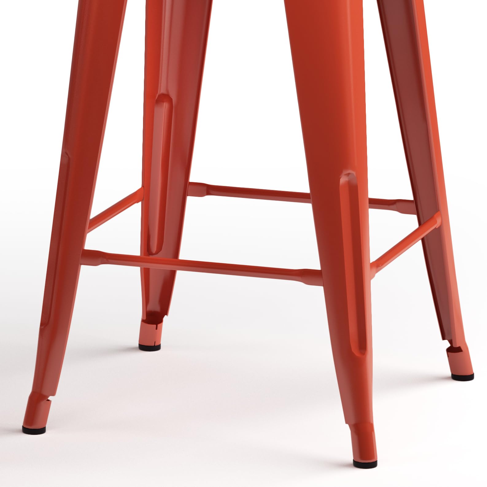 SIMPLIHOME Rayne 24-inch Metal Counter Height Bar Stools (Set of 4) - Orange Industrial Style Kitchen Island & Breakfast Nook Stools for Dining Room, Bar, and Home Decor