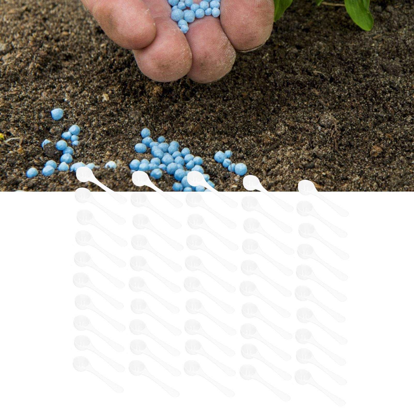 50PCS Plastic Measuring Spoons Set - Lightweight Gardening Supplies for Lawn, Balcony & Garden - Perfect for Measuring Medicine Powder, Fertilizer & Seeds