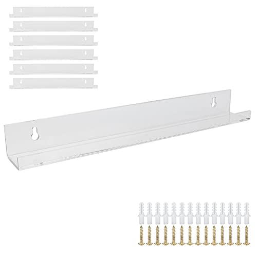 6-Piece Clear Acrylic Wall Mounted Nail Polish Holder & Organizer - Perfect for Nail Salon, Home Use, Lipstick & Small Cosmetics Storage - Ideal for Bathroom, Bedroom & Vanity Organization