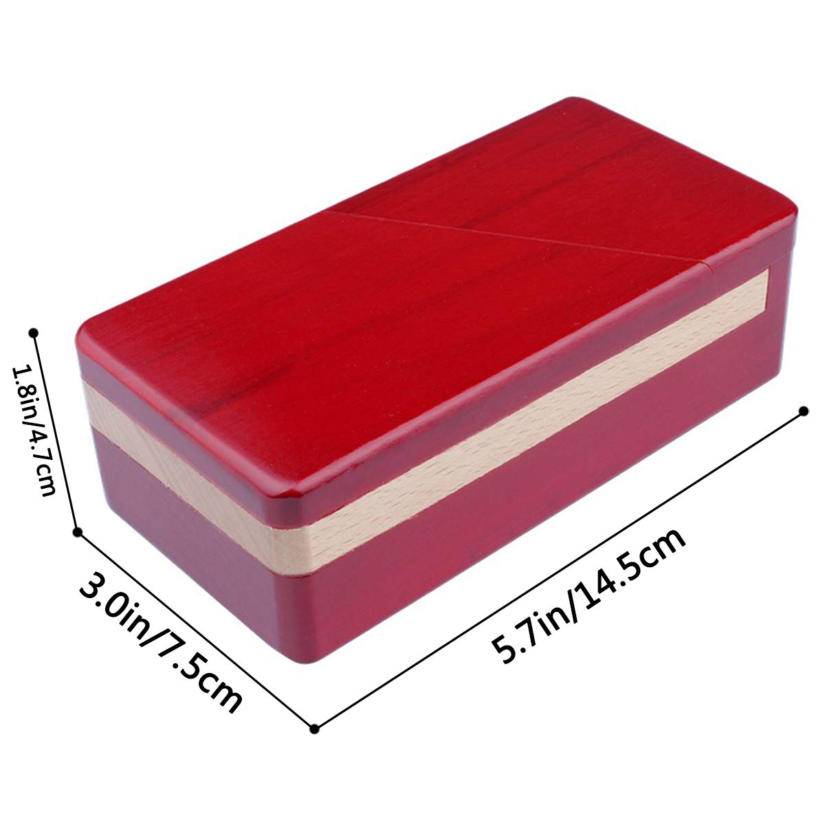 DC-BEAUTIFUL Impossible Wooden Puzzle Box with Secret Drawer - Red Magic Mystery Gift Box for Brain Teasers & Treasure Hunts - Perfect for Escape Rooms, Birthday Gifts & Collector's Items