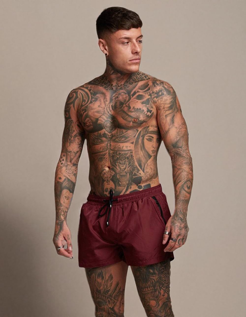 TONLEN Men's Quick-Dry Swim Trunks with Zipper Pockets - Lightweight Sports Swimwear for Beach, Pool & Water Activities