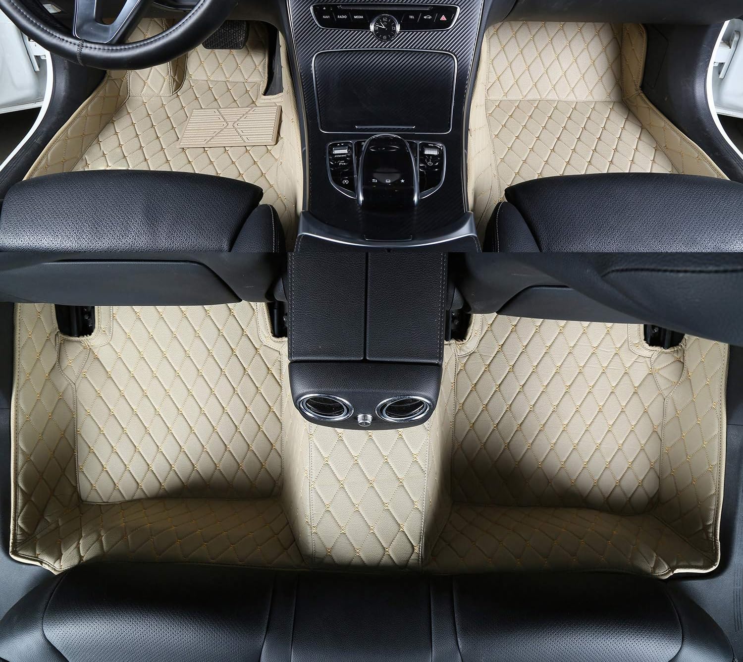 Custom Fit Porsche Cayenne 2011-2017 Floor Mats - Premium Beige Car Mats for All-Weather Protection | Perfect for Daily Commute & Road Trips