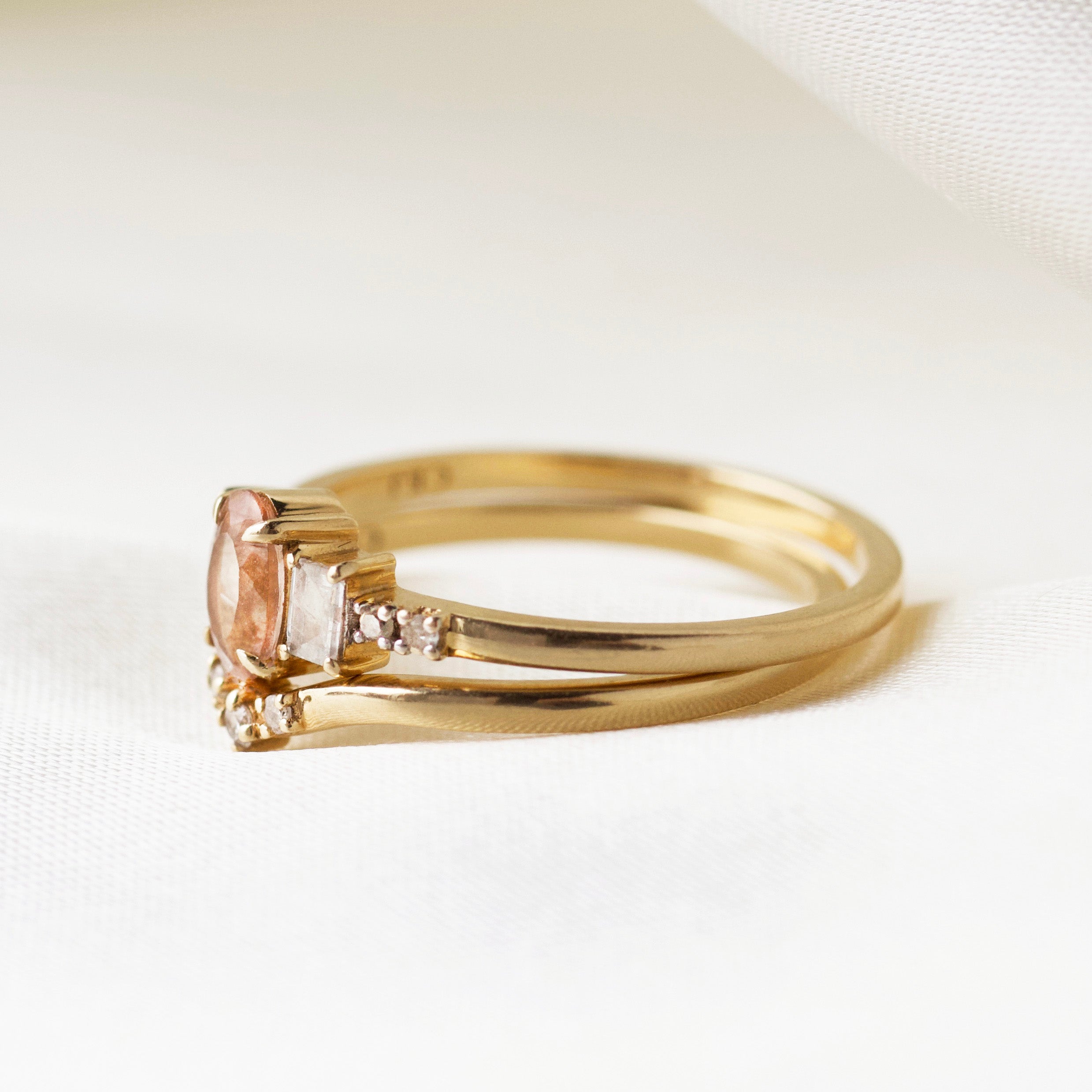 Stunning Estella Morganite & Diamond Engagement Ring Set – Elegant Pink Morganite & Sparkling Diamonds for Women | Perfect for Proposals, Weddings & Anniversaries