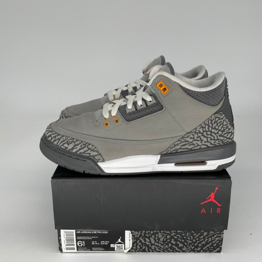 Original Air Jordan 3 Retro 'Cool Grey' Men's/Women's Sneakers Size 6.5/8W (Style: 398614-012) - Perfect for Basketball, Streetwear & Casual Fashion