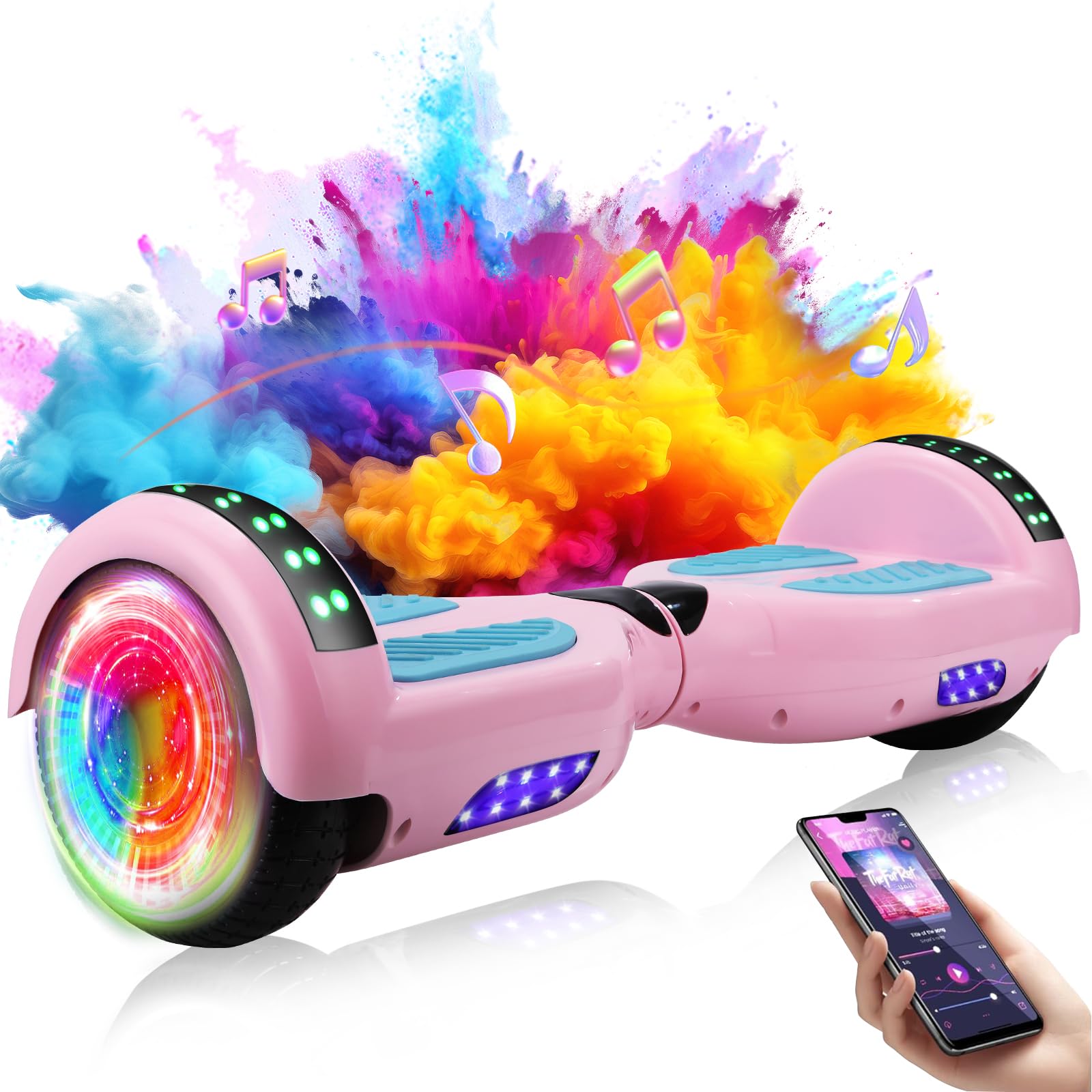 Self Balancing Scooters with Bluetooth & LED Lights - Electric Hoverboard for Kids, Teens & Adults - Perfect for Commuting, Fun Rides & Outdoor Adventures