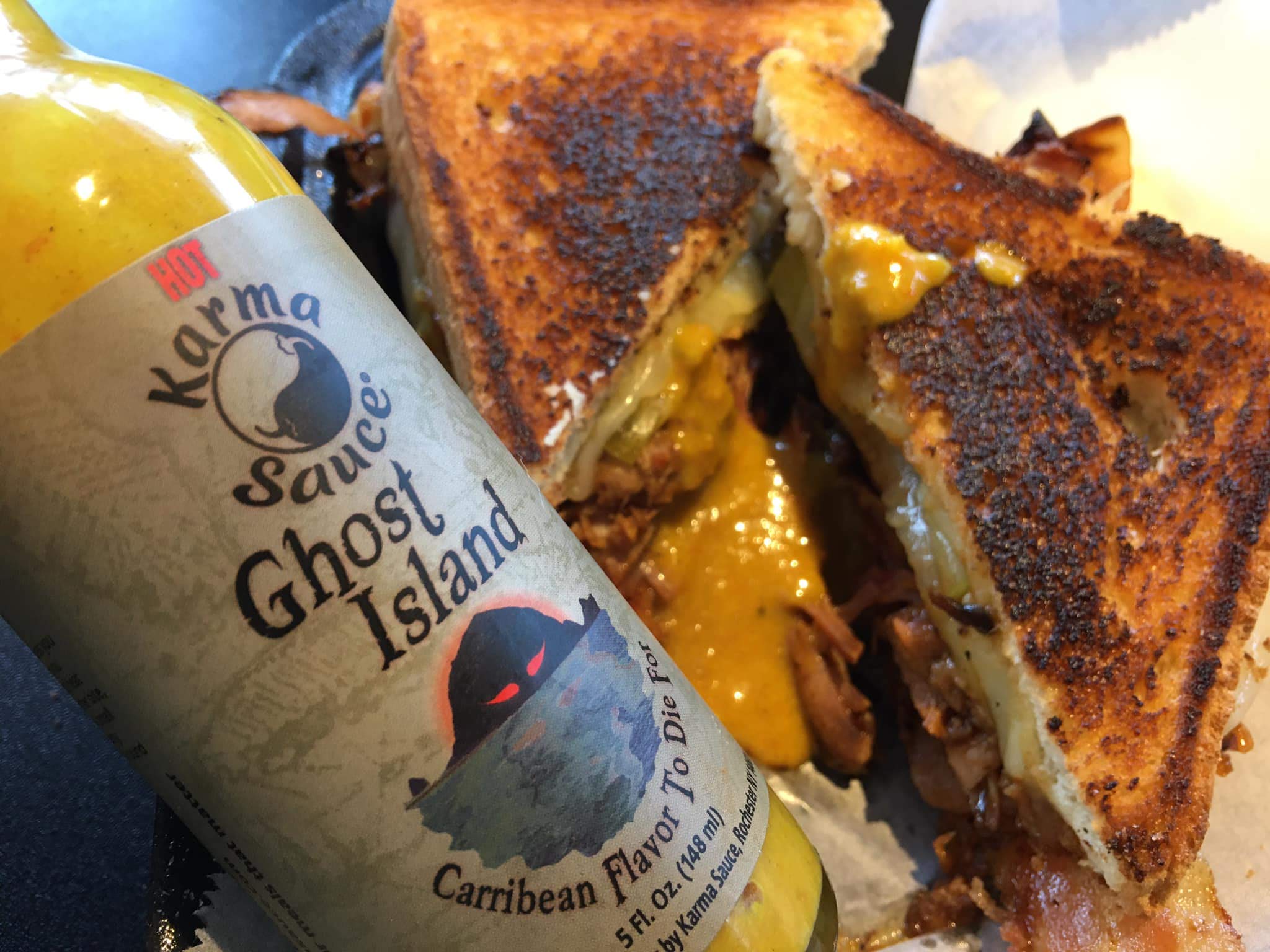 Ghost Island Hot Sauce - Extra Hot Caribbean Style Pepper Sauce with Habanero, Bhut Jolokia & Fattali Peppers | All-Natural, No Preservatives, Extract-Free | Made in USA | 5 fl oz Bottle | Perfect for Tacos, Wings, BBQ & Spicy Food Lovers