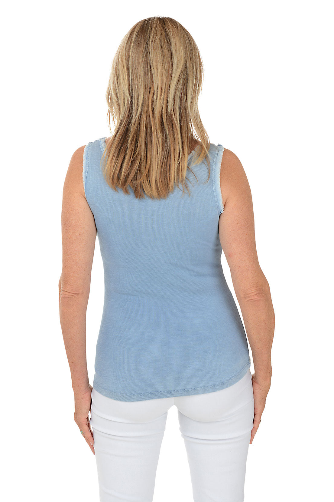 Frayed Edge Cotton Tank Top for Women - Soft Breathable Summer Casual Wear - Perfect for Beach, Yoga, and Everyday Outfits