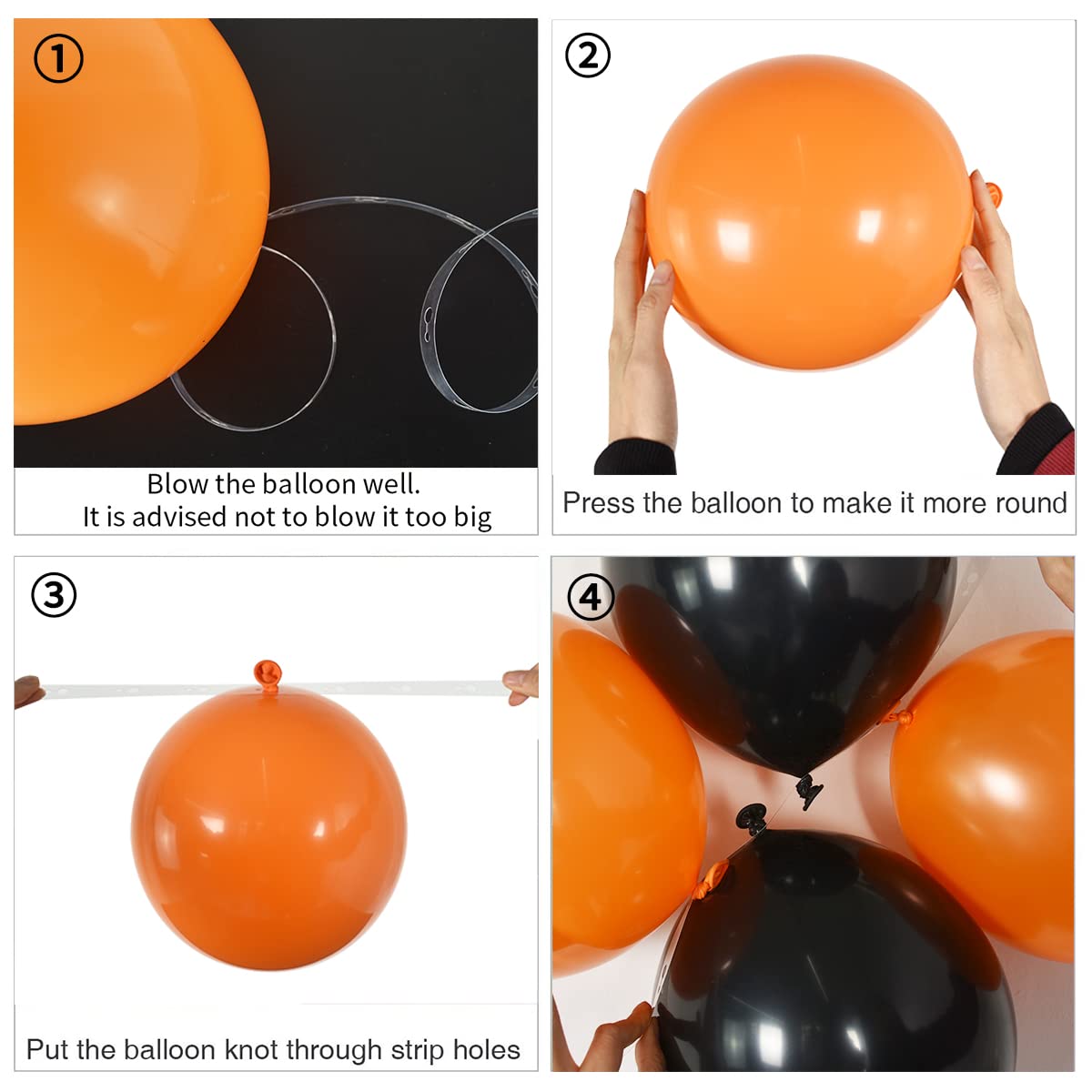 BEISHIDA 110-Pack Basketball Balloon Arch Kit - Orange & Black Sports Party Decorations for Birthday, Game Day, Team Celebrations - Perfect for Basketball Theme Parties, Garland Decor, and Sports Fan Events