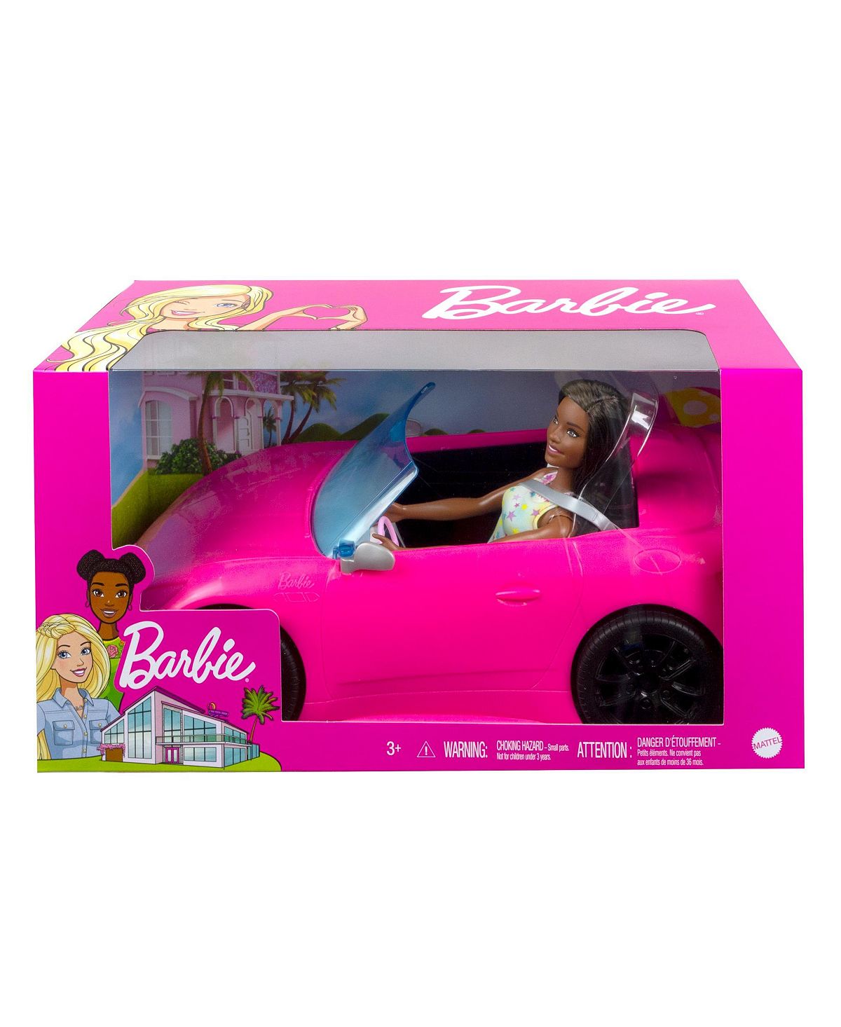 Barbie Hot Pink Convertible Car Playset with Doll - Perfect for Imaginative Play, Birthday Gifts & Collectors (Ages 3+) | Great for Indoor & Outdoor Adventures