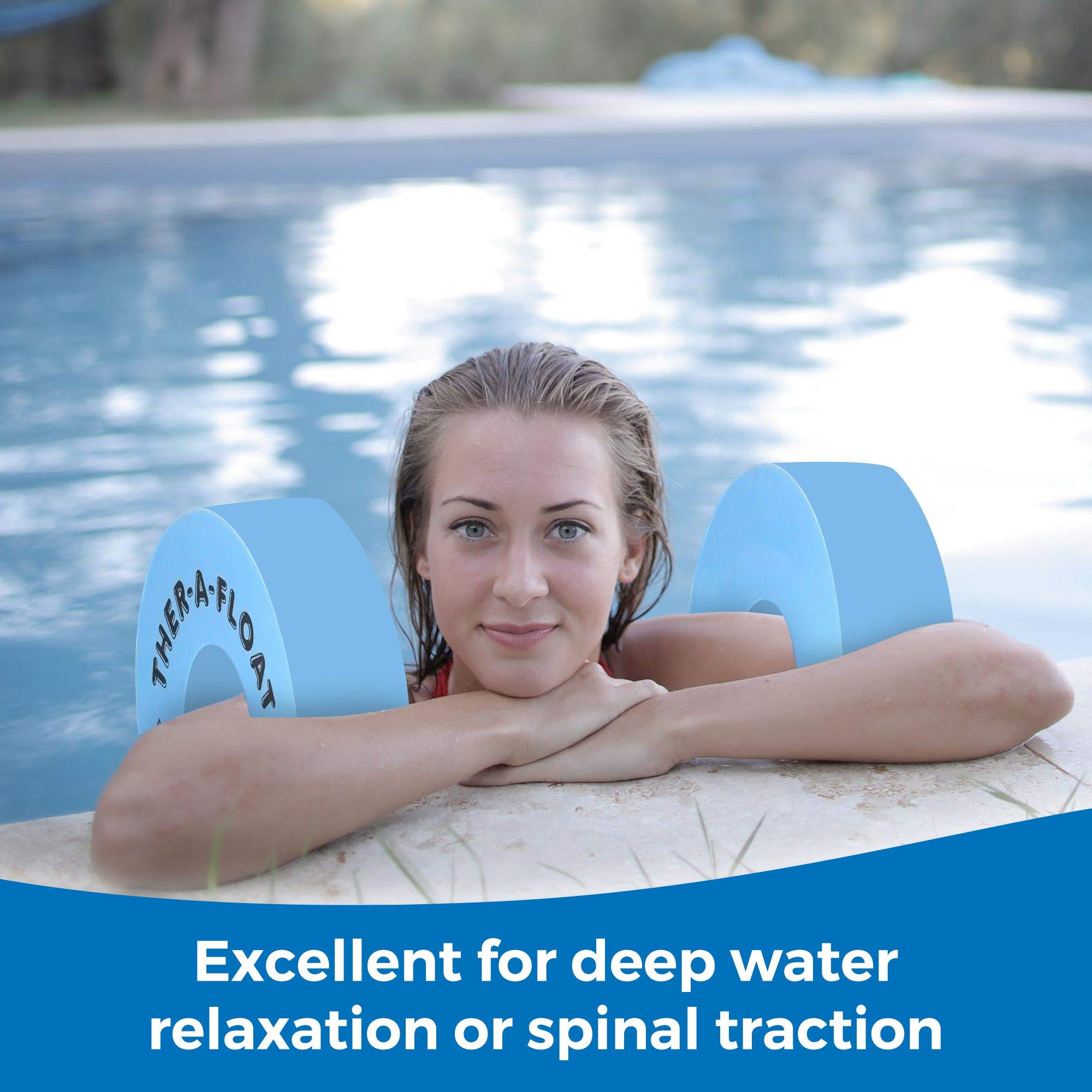 Water Gear Ther-A-Float Rings - Arm Floatation Device for Deep Water Exercise & Aquatic Sports Workout - Swimming Training Aid for Vertical Suspension - Unisex Float Sleeves for Pool, Lake & Ocean Water Activities