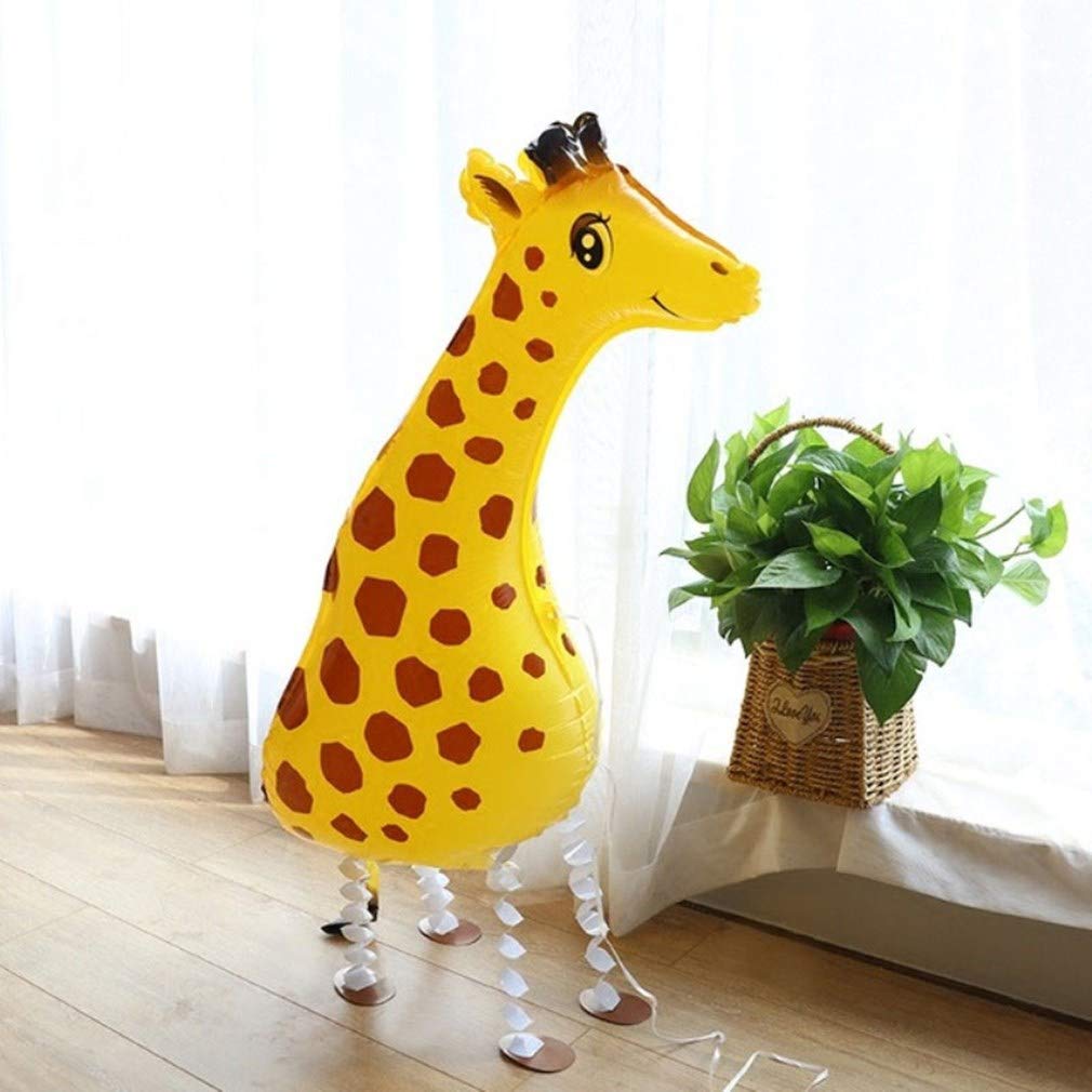 Dzrige Walking Animal Balloons - 2Pcs Giraffe Helium Foil Balloons for Kids Birthday Party Decorations | Fun Animal-Themed Party Supplies for Children's Events & Celebrations