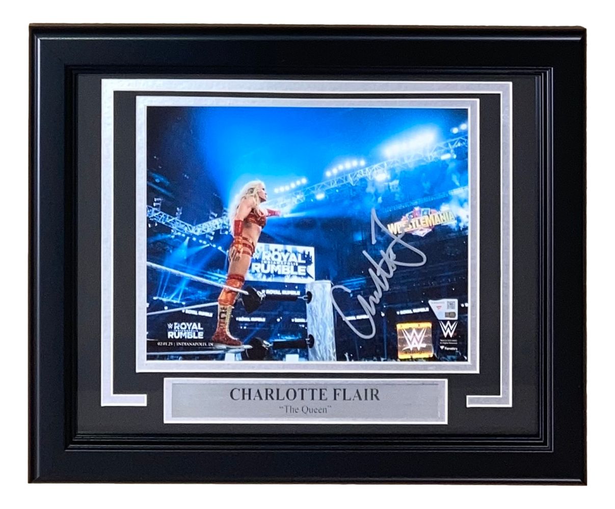 Charlotte Flair Signed Framed 8x10 WWE 2025 Royal Rumble Photo - Limited Edition Collectible for Wrestling Fans - Perfect for Man Cave, Sports Memorabilia Room, or Gift for WWE Enthusiasts