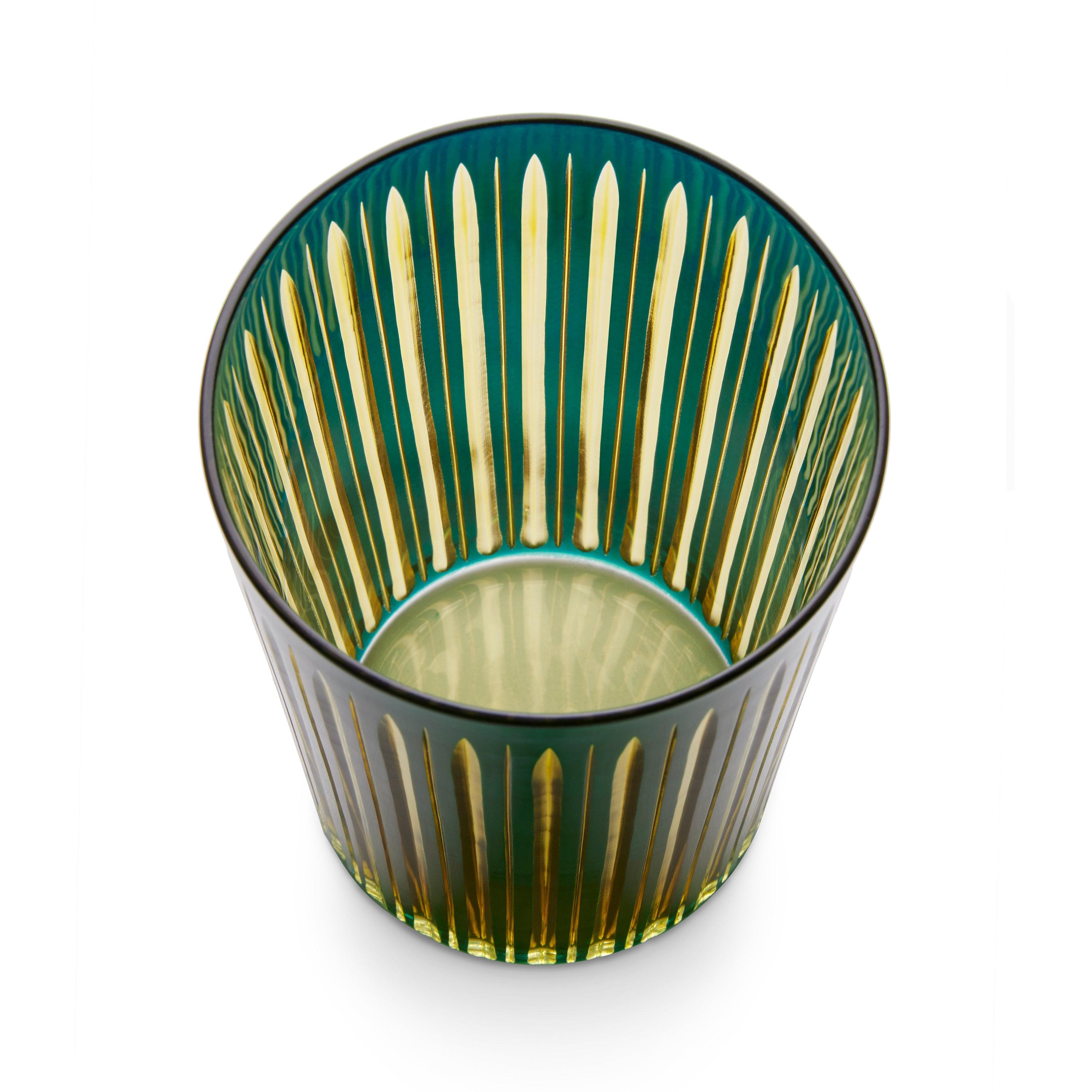 Premium Prism Highball Glasses - Set of 4 Vibrant Green Cocktail Glasses for Whiskey, Iced Tea & Summer Drinks | Elegant Barware for Home Entertaining & Parties