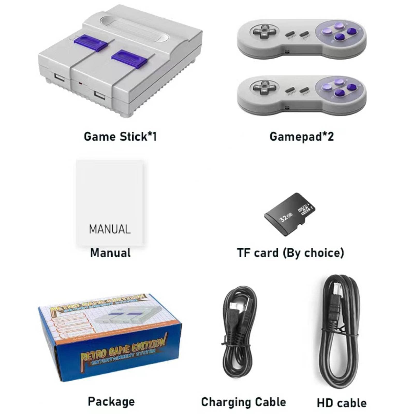 Retro Game Console with 5000 Classic Games, HDMI Output & Wireless Controllers - Plug & Play, TF Card Support (Grey) | Perfect for Family Entertainment, Birthday Gifts & Nostalgic Gaming Nights