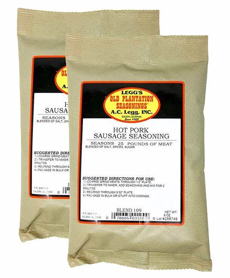 Legg's Hot Pork Sausage Seasoning - Spicy Sausage Spice Blend for Grilling, BBQ & Home Cooking - Perfect for Breakfast Sausage, Meatloaf & Seasoning Ground Pork