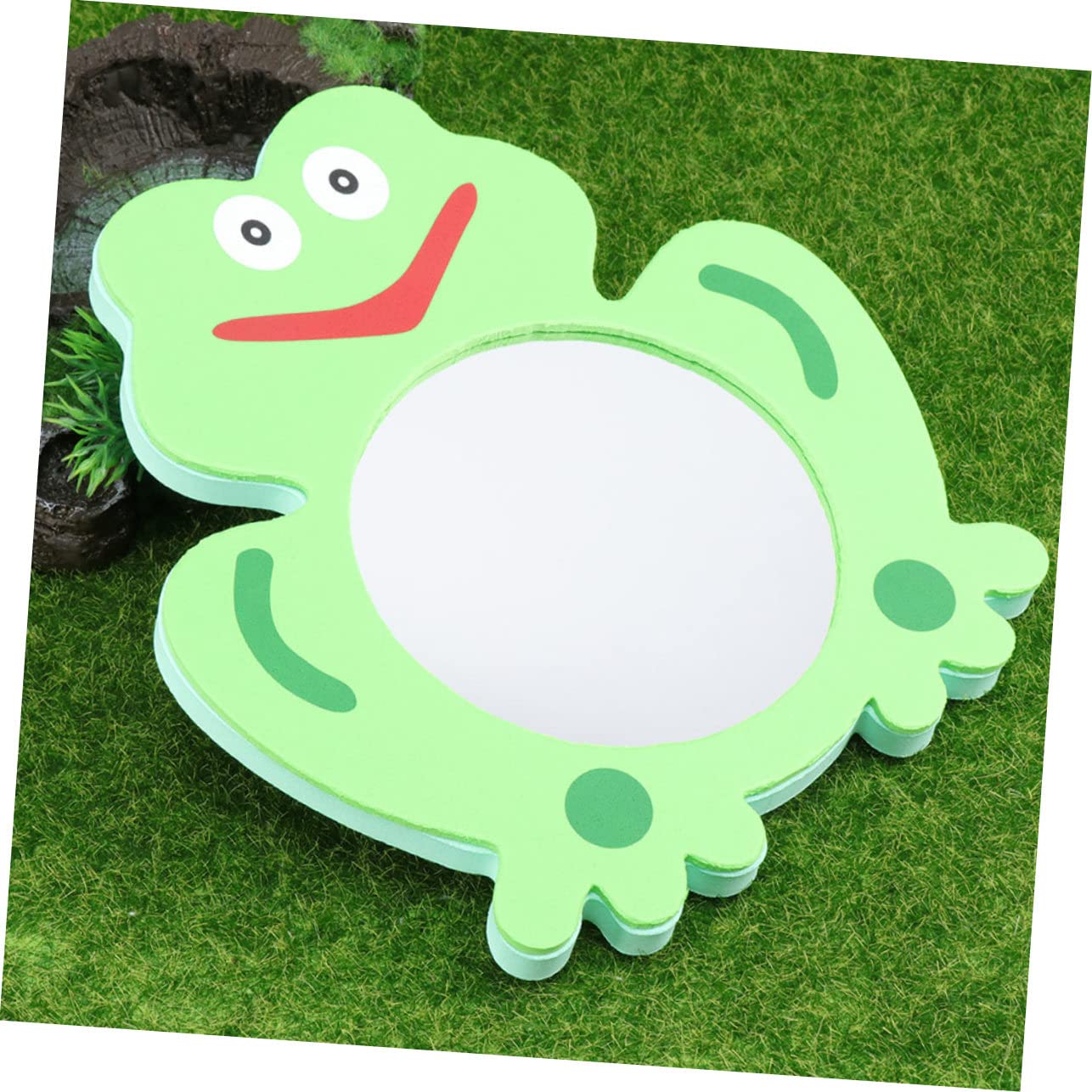 HEMOTON 8-Piece Frog Bath Mirror Toy Set - Safe Baby Toys for Newborns, Travel Mirror & Early Learning Educational Toy (EVA Green) - Perfect for Bathtime Fun, Nursery Play & Sensory Development
