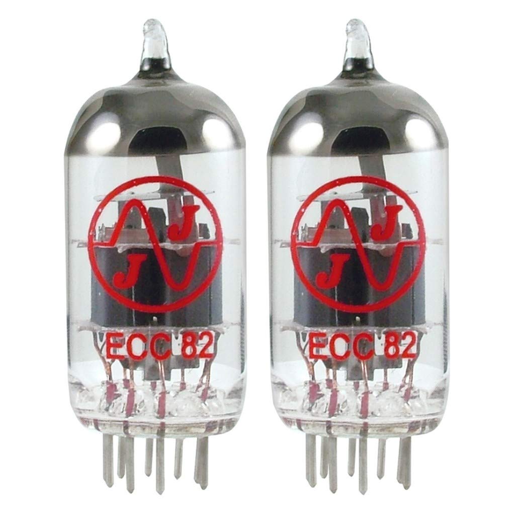 J.J. Tesla Electronics 12AU7 / ECC82 Vacuum Tubes - Premium Gold Plated Gain Matched Pair (2) for Guitar & Hi-Fi Tube Amplifiers - High-Quality Glass Audio Tubes for Musicians & Audiophiles