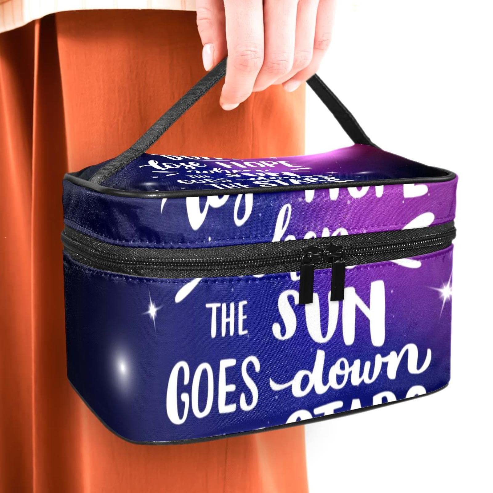 Starry Sky Galaxy Makeup Organizer Bag - Travel Cosmetic Case for Women & Girls, Portable Toiletry Bag with Inspirational Design | Perfect for Travel, Gym & Daily Organization