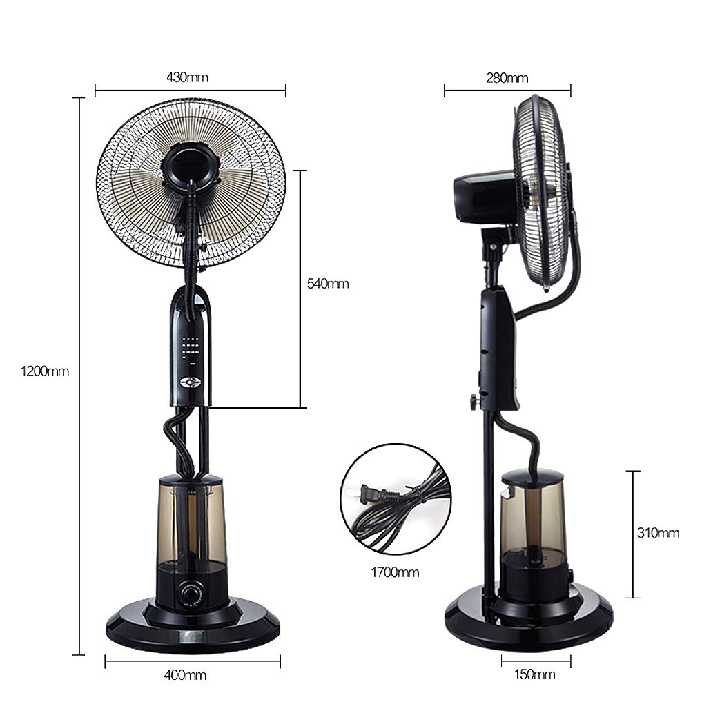 Oscillating Fan with Misting Kit - Commercial Outdoor Negative Ion Humidifier, Adjustable Pedestal Floor Fan with 3 Cooling Speeds for Patio, Restaurant & Industrial Use | Perfect for Outdoor Cooling, Warehouse Ventilation & Hot Weather Relief