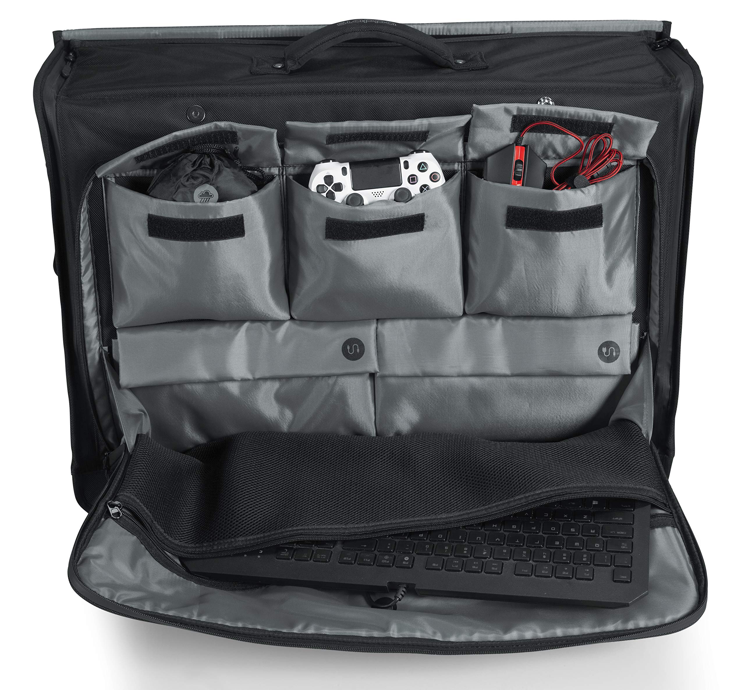Slappa Gaming Monitor Tote Bag - Waterproof Zipper & Adjustable Shoulder Strap for 24-28 Inch Monitors (SL-MONITOR-TOTE) - Perfect for LAN Parties, Esports Events & Office Monitor Transport