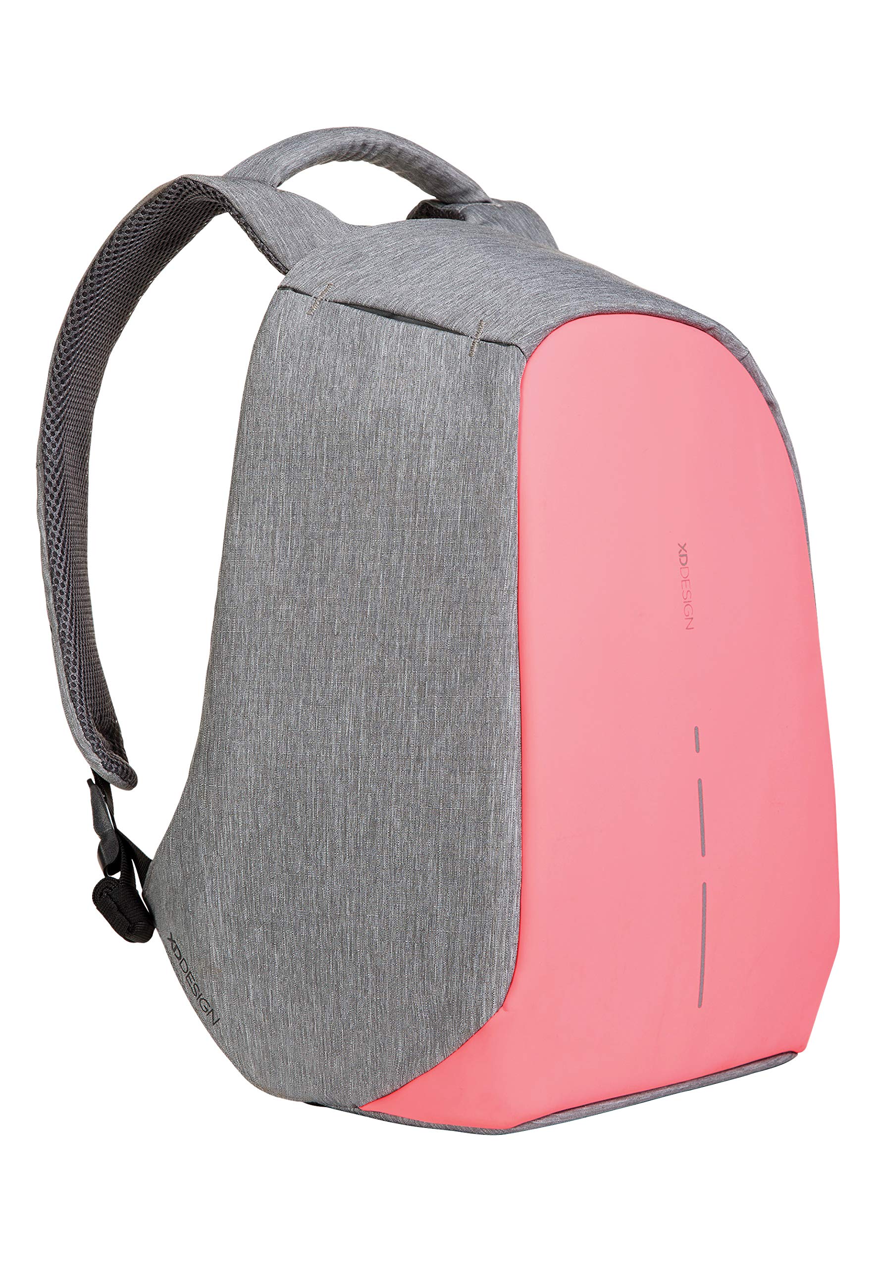 XD Design Bobby Compact Anti-Theft Laptop Backpack with USB Charging Port - Lightweight Travel & Work Bag for Men & Women - Perfect for Commuting, Business Trips & College (Pink)