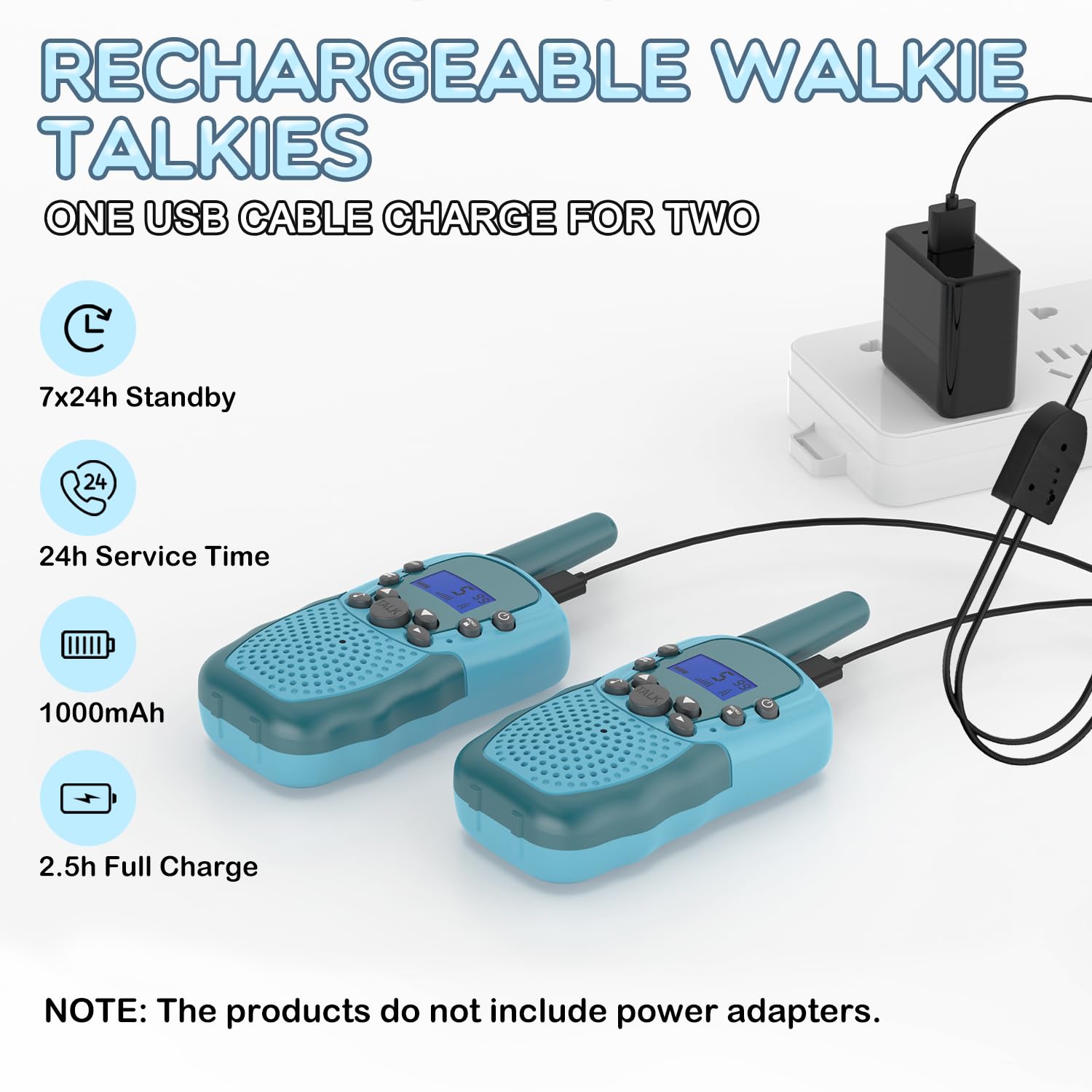Selieve Kids Walkie Talkies - Rechargeable Long Range 22-Channel Toy for Boys & Girls Ages 3-8 | Perfect for Outdoor Adventures, Camping, Hiking & Backyard Play (Navy Blue)